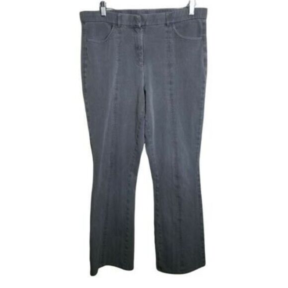 Isaac Mizrahi Womens Size 14T Gray  Solid BootCut Khaki Pants - Picture 7 of 9